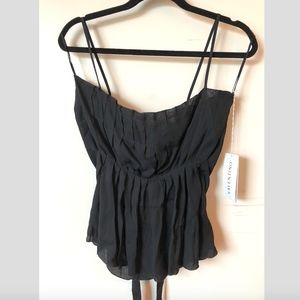 NWT Valentino Black Cami Top w/ Tie in Back